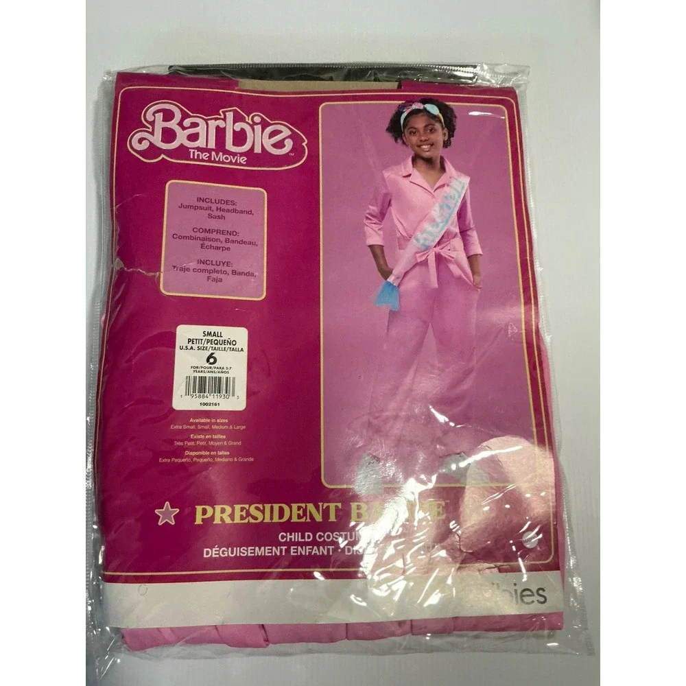 Barbie The Movie President Barbie Child Costume Jumpsuit Rubies Small Size 6